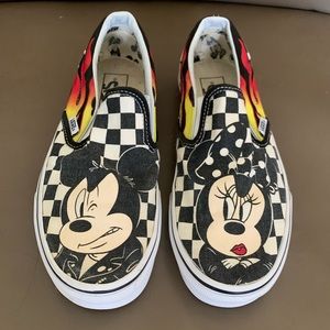 Vans Disney Mickey Minnie Mouse Flames slip-on